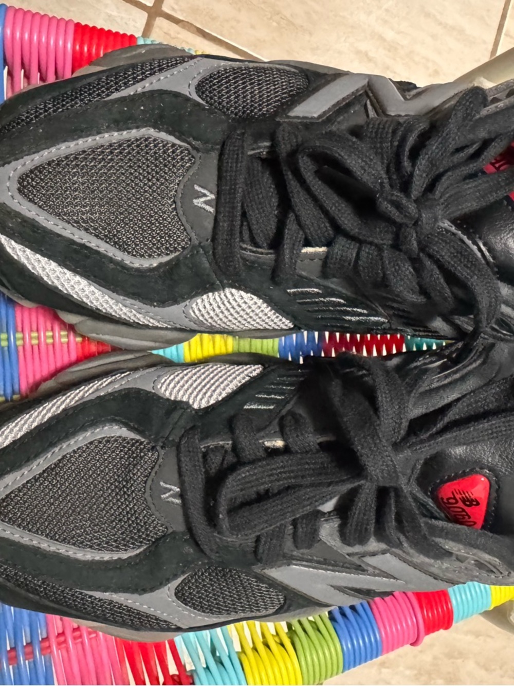 New Balance Kids Black & Gray Sneakers
